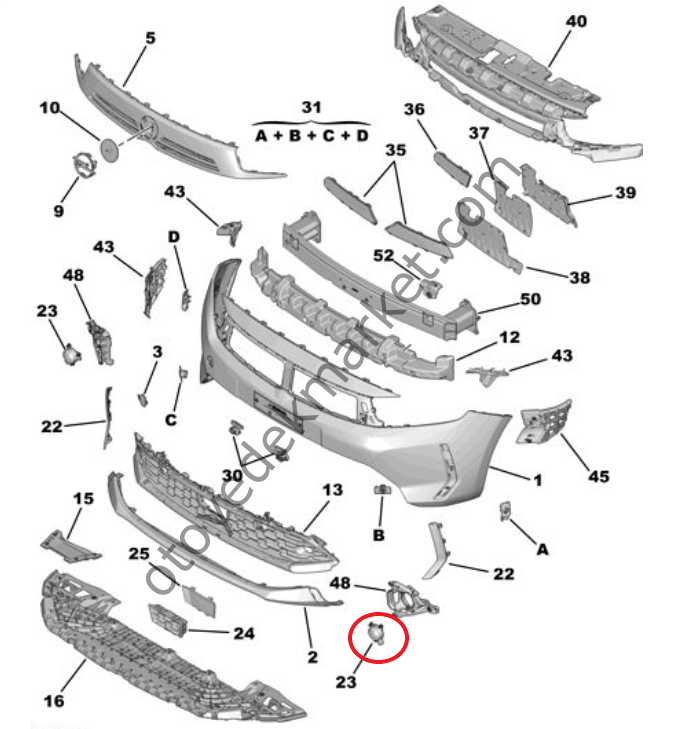 Opel Corsa (2024-2025) Ön Tampon Sol Sis Far Kapağı (Orijinal)