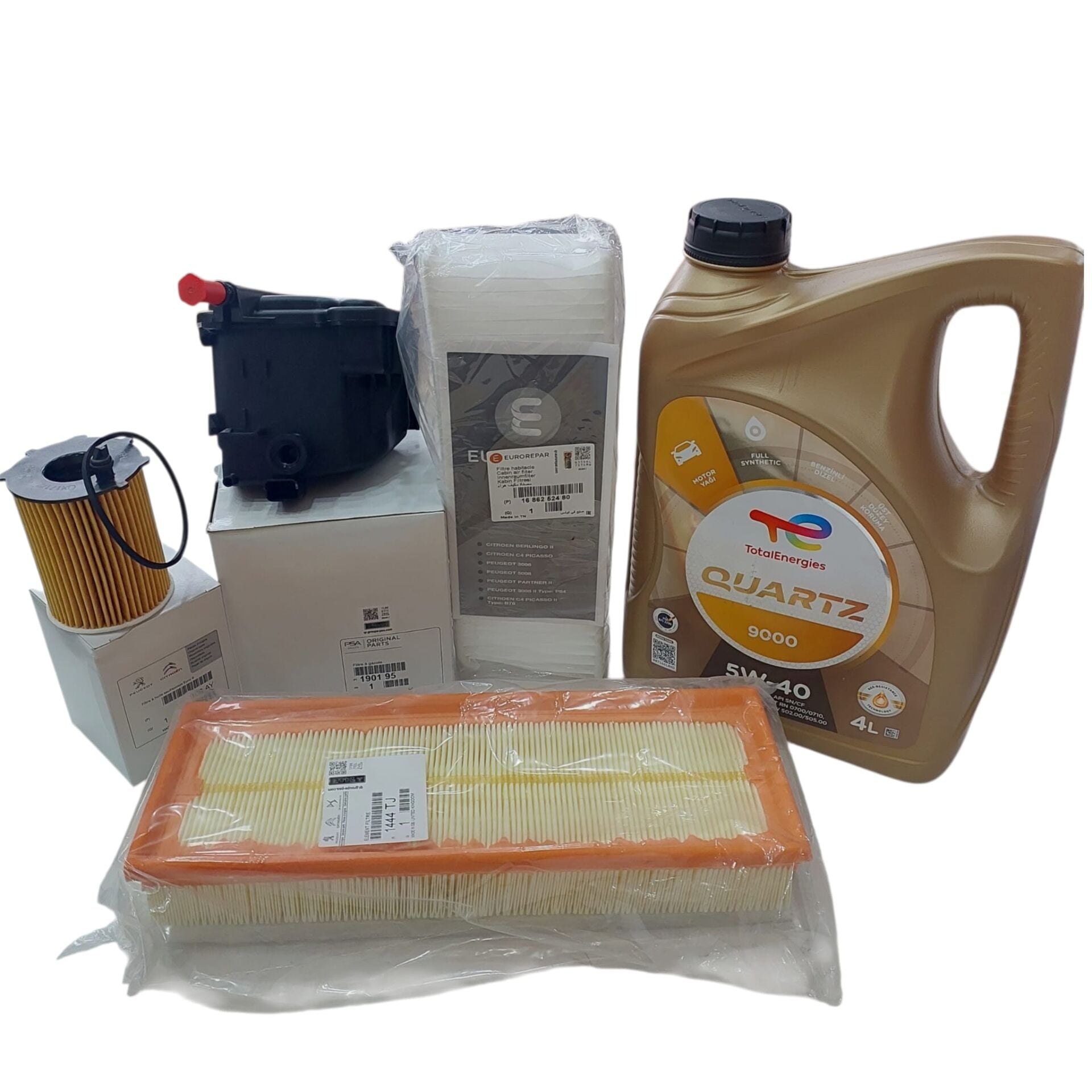 Peugeot Partner Tepee (2008-2011) 1.6 Hdı  Filtre Seti + 5W40 Yağ (Orijinal)