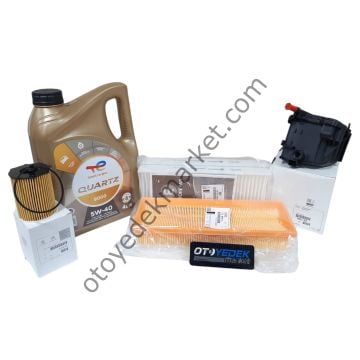 Peugeot Partner Tepee (2008-2011) 1.6 Hdı  Filtre Seti + 5W40 Yağ (Orijinal)