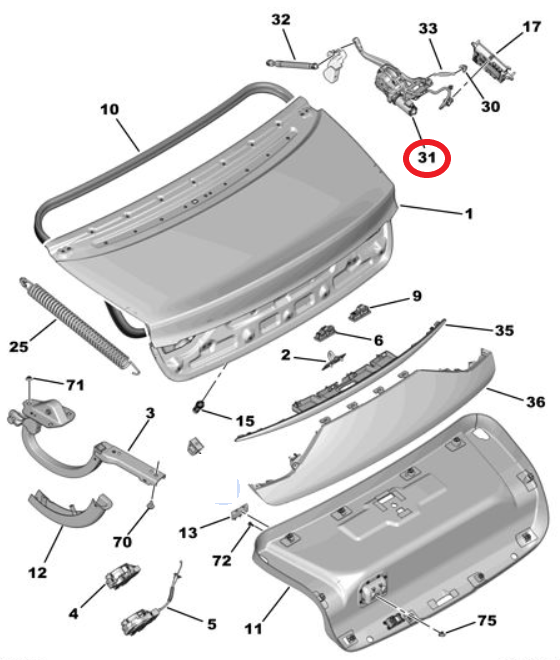 DS9 (2020-2025) Bagaj Kapağı Dengeleyici (Orijinal)