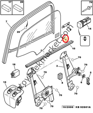 PEUGEOT 206 ARKA KAPI CAMI SAĞ (ORJİNAL)