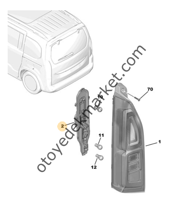Opel Combo (2019-2023) Stop Lamba Taban Duyu (Orijinal)