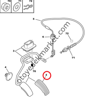 PEUGEOT 106 GAZ PEDAL LASTİĞİ (ORJİNAL)