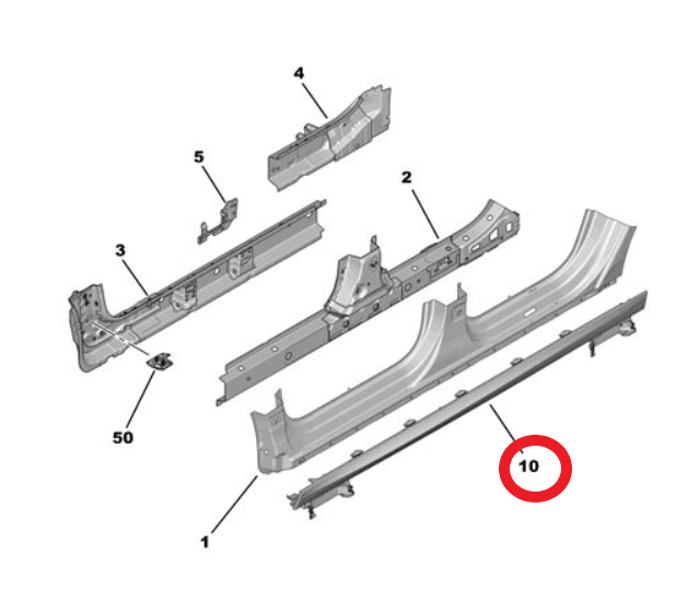 DS9 (2020-2025) Sağ Marşpiyel Çıtası (Orijinal)