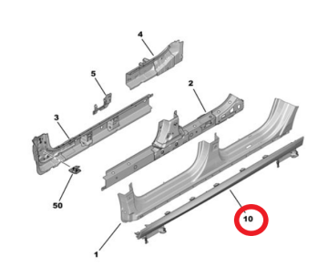 DS9 (2020-2025) Sağ Marşpiyel Çıtası (Orijinal)