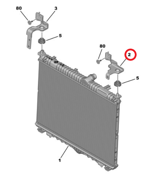 Citroen e-C3 (2024-2026) Su Radyatörü Üst Bağlantı Ayağı (Orijinal)