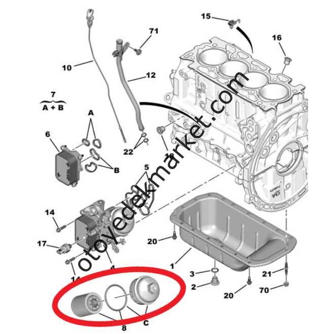 Opel Astra (2022-2024) 1.5 Dizel Yağ Filtre Kapağı (Orijinal)