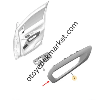 Citroen Berlingo (2019-2024) Sol Ön Kapı İç Çekme Kolu Çerçevesi (Çıtası) (Orijinal)