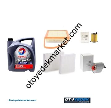 Peugeot 208 (2012-2015) 1.4 Hdi Euro 5 Filtre Bakım Seti + 5w30 (Orjinal)