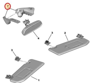 Peugeot 2008 (2020-2025) İç Dikiz Ayna Kapağı (Orijinal)