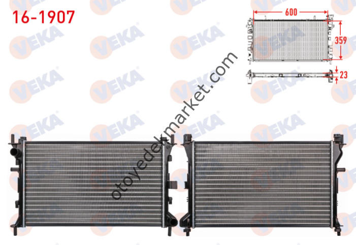 Ford Focus (2003-2005) 1.6 Benzinli Su Radyatör Komple (+) Klimalı (Veka)