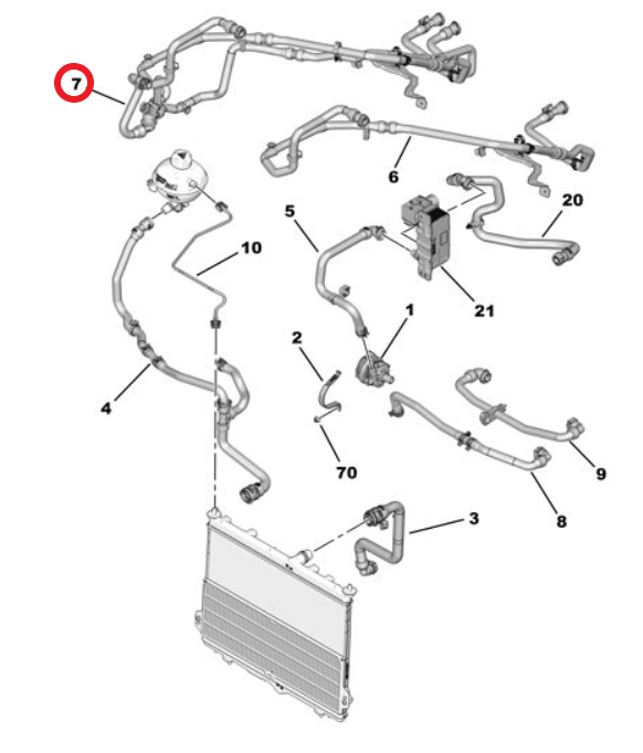 Citroen e-C3 (2024-2026) Soğutma Suyu Çiftli Hortumu (Orijinal)