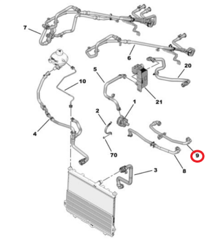 Citroen e-C3 (2024-2026) Akü Soğutma Suyu Hortumu (Orijinal)