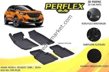Peugeot 2008 (2020-2022) 3D Havuzlu Paspas Takımı (Perflex)