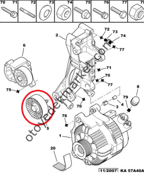 PEUGEOT 307 (2001-2008) 2.0 BENZİNLİ ALTERNATÖR GERGİ KÜTÜĞÜ (SWAG)
