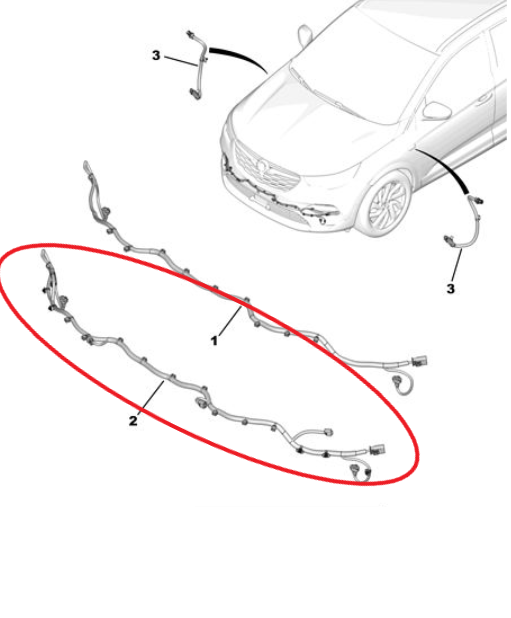 Opel Grandland (2021-2023) Ön Park Sensörü Tesisatı (Orijinal)