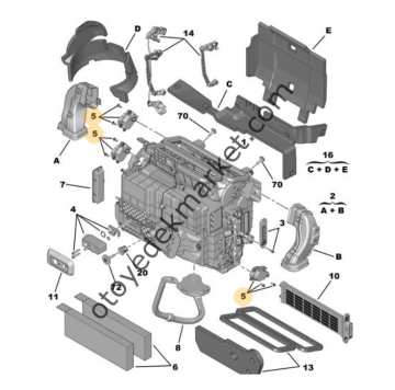 Opel Combo (2019-2023) Kalorifer Yönlendirici Kapak / Klape Motoru (Orijinal)