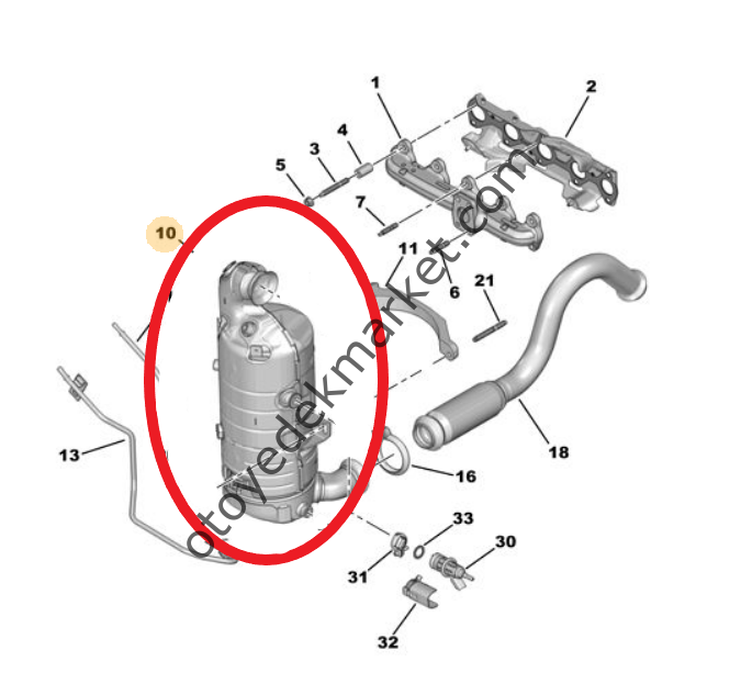 Peugeot 2008 (2020-2024) 1.5 Blue Hdi Dizel Partikül Filtresi - FAP Katalizör (Orijinal)
