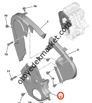 Citroen Berlingo (2005-2008) 2,0 Hdi Triger Alt Kapağı (Orijinal)