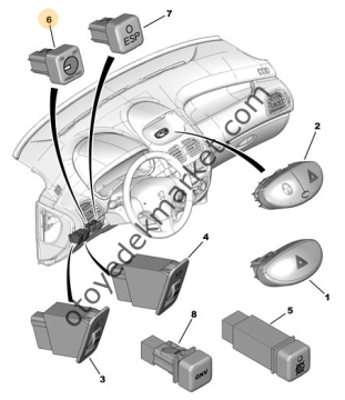 PEUGEOT 206 AIRBAG KUMANDA DÜĞMESİ (ORJİNAL)