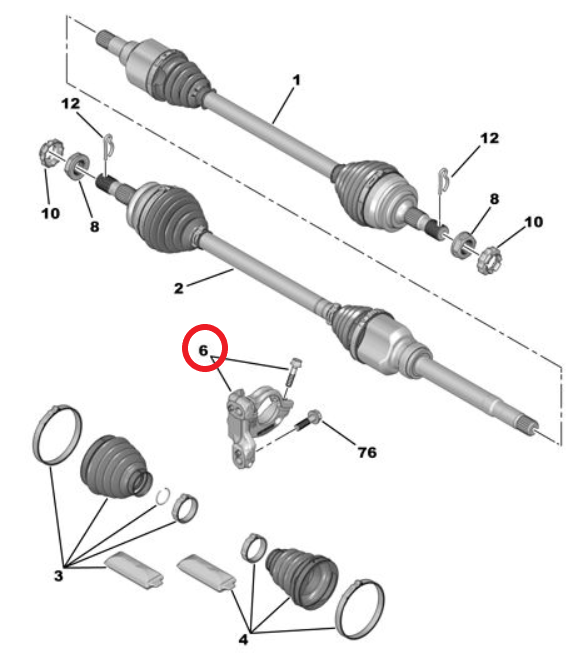 Citroen e-C3 (2024-2026) Aks Mili Yatağı (Orijinal)