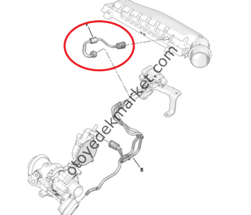Peugeot 2008 (2020-2024) 1.2 Benzinli Turbo Elektrovana Borusu / Hortumu (Orijinal)