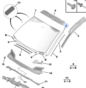 CİTROEN C4 (2004-2011) ÖN CAM YAĞMUR KAPTÖRLÜ (ORİJİNAL)