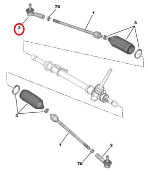 Citroen e-C3 (2024-2026) Sağ Rot Başı (Orijinal)