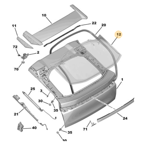 Peugeot 3008 (2024-2025) Arka Cam (Orijinal)