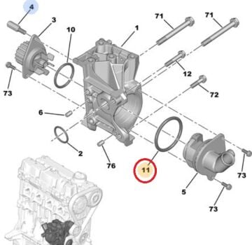 Peugeot 206 1.4 Benzinli Su Kollektör Contası (Orijinal)