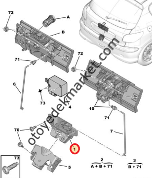 Peugeot 106 (1996-2001) Bagaj Kilidi (İthal)
