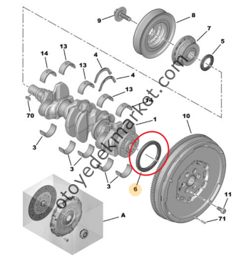 Citroen Berlingo (2018-2024) 1.5 BlueHdi Krank Arka Keçesi (Corteco)