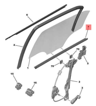 Citroen C-Elysee (2012-2024) Sol Arka Kapı İç Fitili (Orijinal)