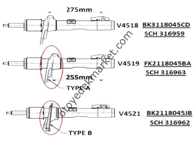 Ford Transit (2014-2022) Ön Amartisör Sağ/Sol