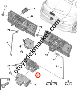 Citroen Saxo (1997-2004) Bagaj Kilidi (Orijinal)