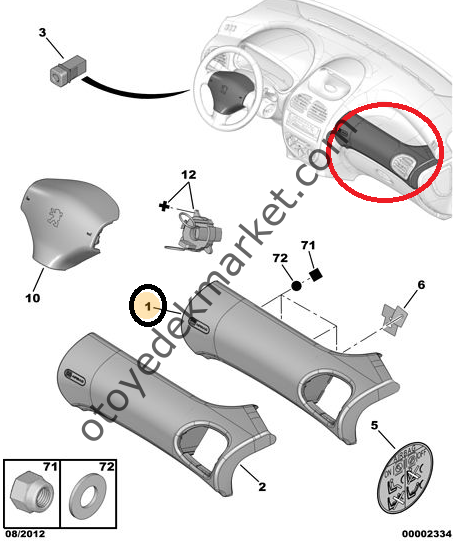PEUGEOT 206 YOLCU AIRBAG (ORJİNAL)
