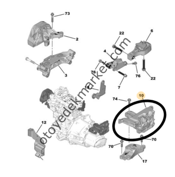 Opel Corsa (2020-2023) 1.2 Turbo Benzinli Sol Üst Motor Takozu / Kulağı (Orijinal)