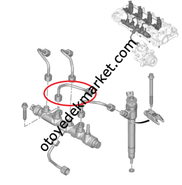 Citroen C4 X (2022-2025) 1.5 Blue Hdi 3 No.lu Silindir Yakıt Enjektörü Borusu (Orijinal)