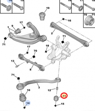 Peugeot 407 (2004-2011) Arka Denge Kolu Alt Burcu (İthal)