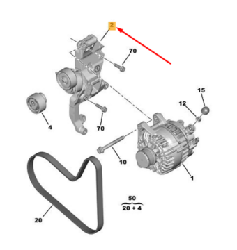 Peugeot 208 (2012-2020) 1.2 Benzinli Alternatör Mesnedi (Orijinal)