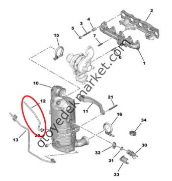 Peugeot Expert (2018-2024) 1.5 Blue Hdi Partikül Filtresi Üst Basınç Borusu (Orijinal)