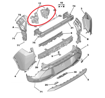 Peugeot 3008 (2024-2025) Arka Tampon Bağlantı Ayağı Takımı (Orijinal)