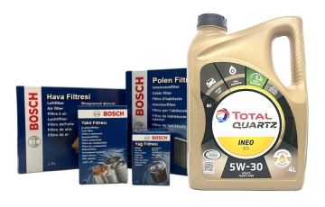 Peugeot 3008 (2018-2024) 1.5 Blue Hdi Filtre Bakım Seti + Total 5w30 Motor Yağı (Bosch)