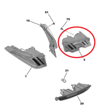 Peugeot 5008 (2024-2025) Sol Arka İç Stop Lambası (Orijinal)