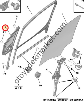 PEUGEOT PARTNER TEPEE (2009-2018) SAĞ KELEBEK CAMI (ORJİNAL)