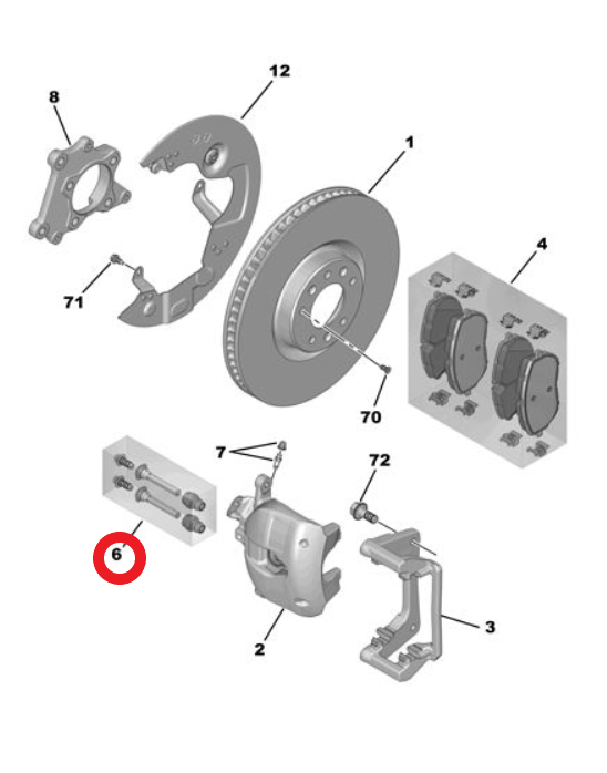 Citroen C3 (2024-2026) Ön Fren Kaliperi Tamir Takımı (Orijinal)