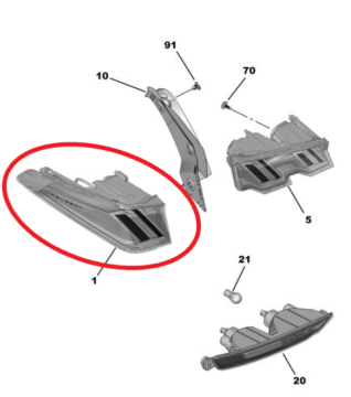 Peugeot 5008 (2024-2025) Sol Arka Dış Stop Lambası (Orijinal)