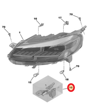 Citroen Jumpy Spacetourer (2022-2026) Sol Ön Far Onarım Kiti (Orijinal)