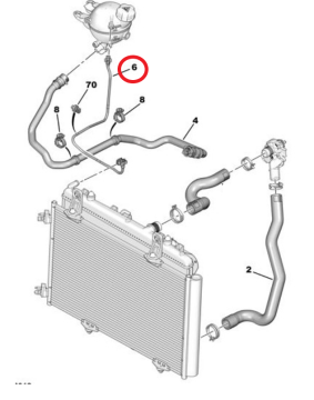Citroen C-Elysee 1,6 Hdı Radyatör Ek Depo Hortumu (Orijinal)