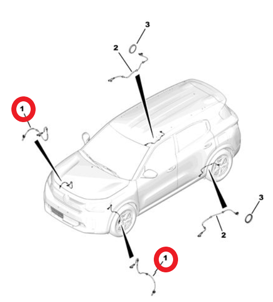 Citroen e-C3 (2024-2026) Ön ABS Sensörü (Orijinal)